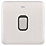 Schneider Electric Lisse Deco 20AX 1-Gang DP Control Switch Brushed Stainless Steel with LED with Black Inserts