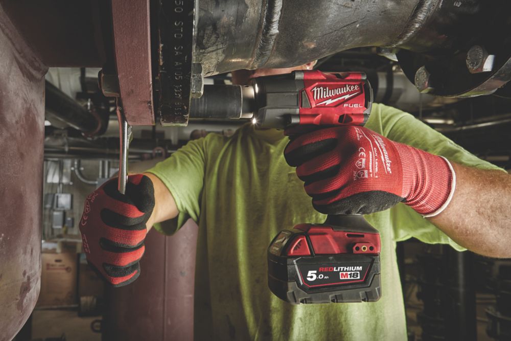 Milwaukee M18 18V Fuel 8" Brushless Cordless Mid-Torque Compact Impact Wrench Bare Tool   Tape Measure - 1