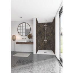 Splashwall Elite Volcanic Stone Bathroom Wall Panel Stone Brown 2420mm x 600mm x 10mm