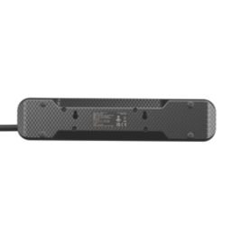 Masterplug 13A 4-Gang Switched Surge-Protected Extension Lead + 3.25A 3-Outlet Type A & C USB Charger Matt Black 2m