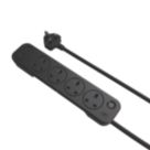 Masterplug 13A 4-Gang Switched Surge-Protected Extension Lead + 3.25A 3-Outlet Type A & C USB Charger Matt Black 2m
