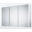 Sensio Ainsley 3-Door Mirrored Bathroom Cabinet & Bluetooth Speaker With 5400lm LED Light Grey Matt 1200mm x 130mm x 700mm