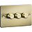 Knightsbridge  3-Gang 2-Way LED Intelligent Dimmer Switch  Brushed Brass