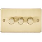Knightsbridge  3-Gang 2-Way LED Intelligent Dimmer Switch  Brushed Brass