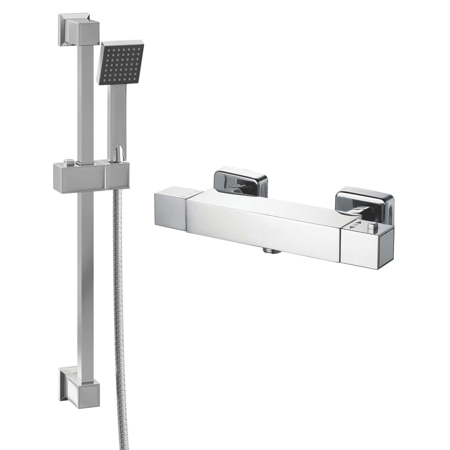 ETAL Ventura Rear-Fed Exposed Polished Chrome Thermostatic Bar Mixer Shower (505RF)