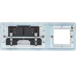 Knightsbridge  13A 2-Gang DP Combination Plate Matt White with White Inserts