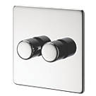 Crabtree Platinum 2-Gang 2-Way  Dimmer Switch  Polished Chrome