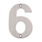Eclipse Door Numeral 6 Satin Stainless Steel 102mm