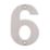 Eclipse Door Numeral 6 Satin Stainless Steel 102mm