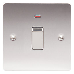 LAP  20A 1-Gang DP Control Switch Brushed Stainless Steel with Neon
