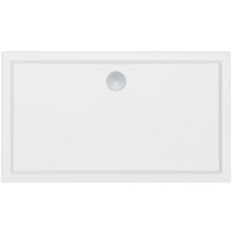 Milan Rectangular Bathroom Shower Tray & Waste White Gloss 1600mm x 700mm x 40mm