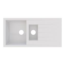 Swirl Erzen 1.5 Bowl  White Composite Sink 1000mm x 500mm