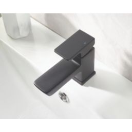 Bristan Cobalt Black 113mm Cloakroom Lever Mono Basin Mixer Tap  With Clicker Waste
