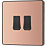 British General Evolve 20 A  16AX 2-Gang 2-Way Light Switch  Copper with Black Inserts
