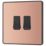 British General Evolve 20 A 16AX 2-Gang 2-Way Light Switch  Copper with Black Inserts