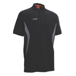 Scruffs Trade Tech Moisture Wicking Work Polo Black Large 42" Chest