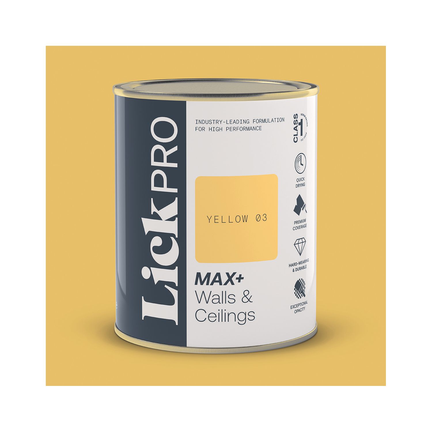 LickPro Max+ 1Ltr Yellow 03 Matt Emulsion Paint (506TM)