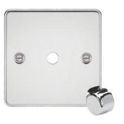 Knightsbridge Flat Plate 1-Gang Modular Dimmer Switch Polished Chrome