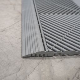 Swisstrax Ribtrax Pro Vented Garage Floor Tile Ramp Pearl Silver 400mm x 63mm 4 Pack