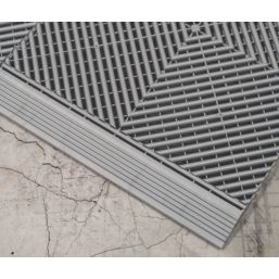 Swisstrax Ribtrax Pro Vented Garage Floor Tile Ramp Pearl Silver 400mm x 63mm 4 Pack