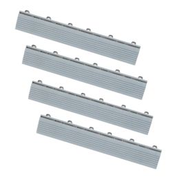 Swisstrax Ribtrax Pro Vented Garage Floor Tile Ramp Pearl Silver 400mm x 63mm 4 Pack