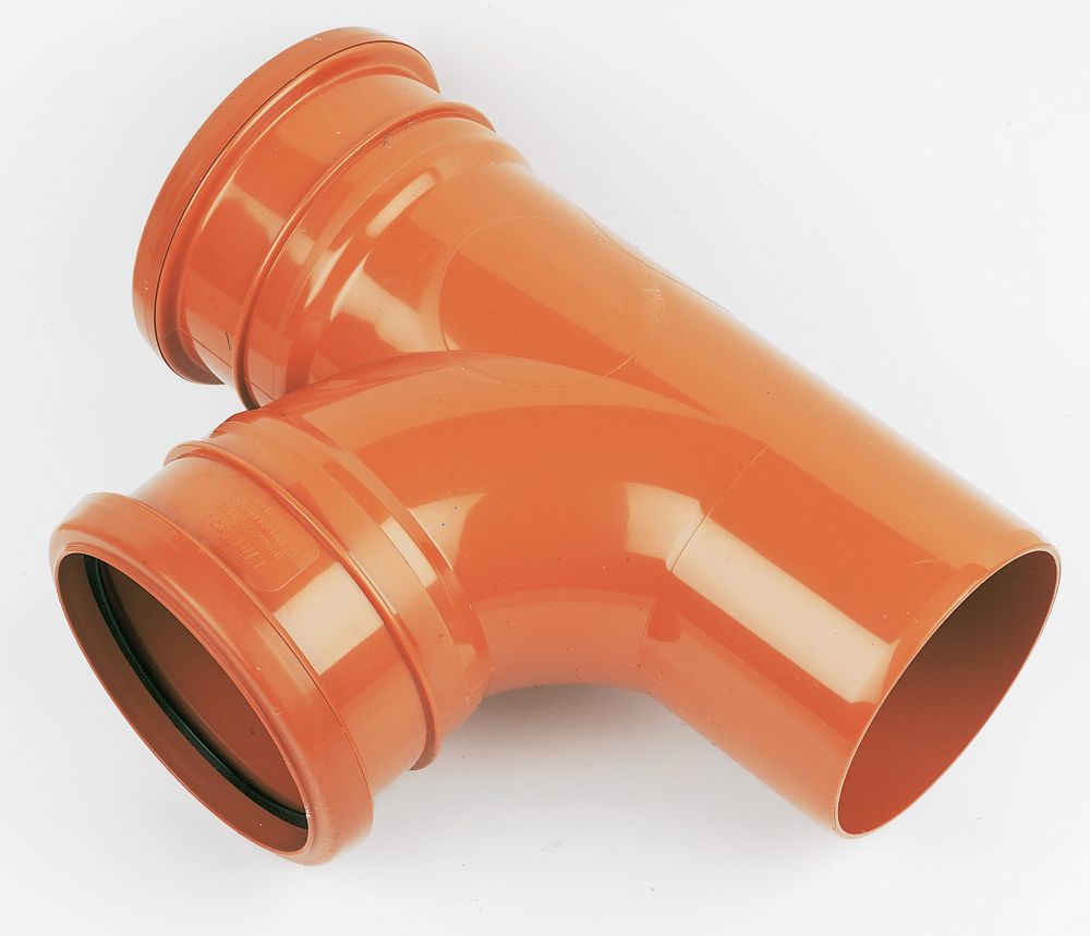 Product image for FloPlast Push-Fit 87.5° Double Socket Equal Junction 110mm