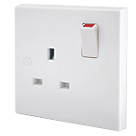British General 900 Series 13A 1-Gang SP Switched Plug Socket White