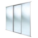 Spacepro Classic 3-Door Framed Sliding Wardrobe Doors Silver Frame Mirror Panel 2672mm x 2260mm