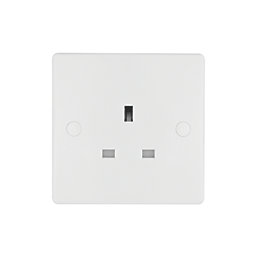Schneider Electric Ultimate Slimline 13A 1-Gang Unswitched Plug Socket White