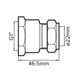 Flomasta  Brass Compression Adapting Female Coupler 22mm x 1"