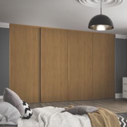 Spacepro Classic 4-Door Sliding Wardrobe Door Kit Oak Frame Oak Panel 2978mm x 2260mm
