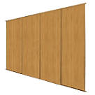 Spacepro Classic 4-Door Sliding Wardrobe Door Kit Oak Frame Oak Panel 2978mm x 2260mm