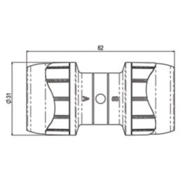 PolyPlumb Enhanced  Plastic Push-Fit Equal Straight Couplers 15mm 10 Pack