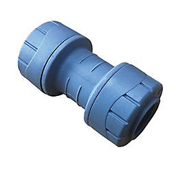 PolyPlumb  Plastic Push-Fit Equal Straight Coupler 15mm 10 Pack