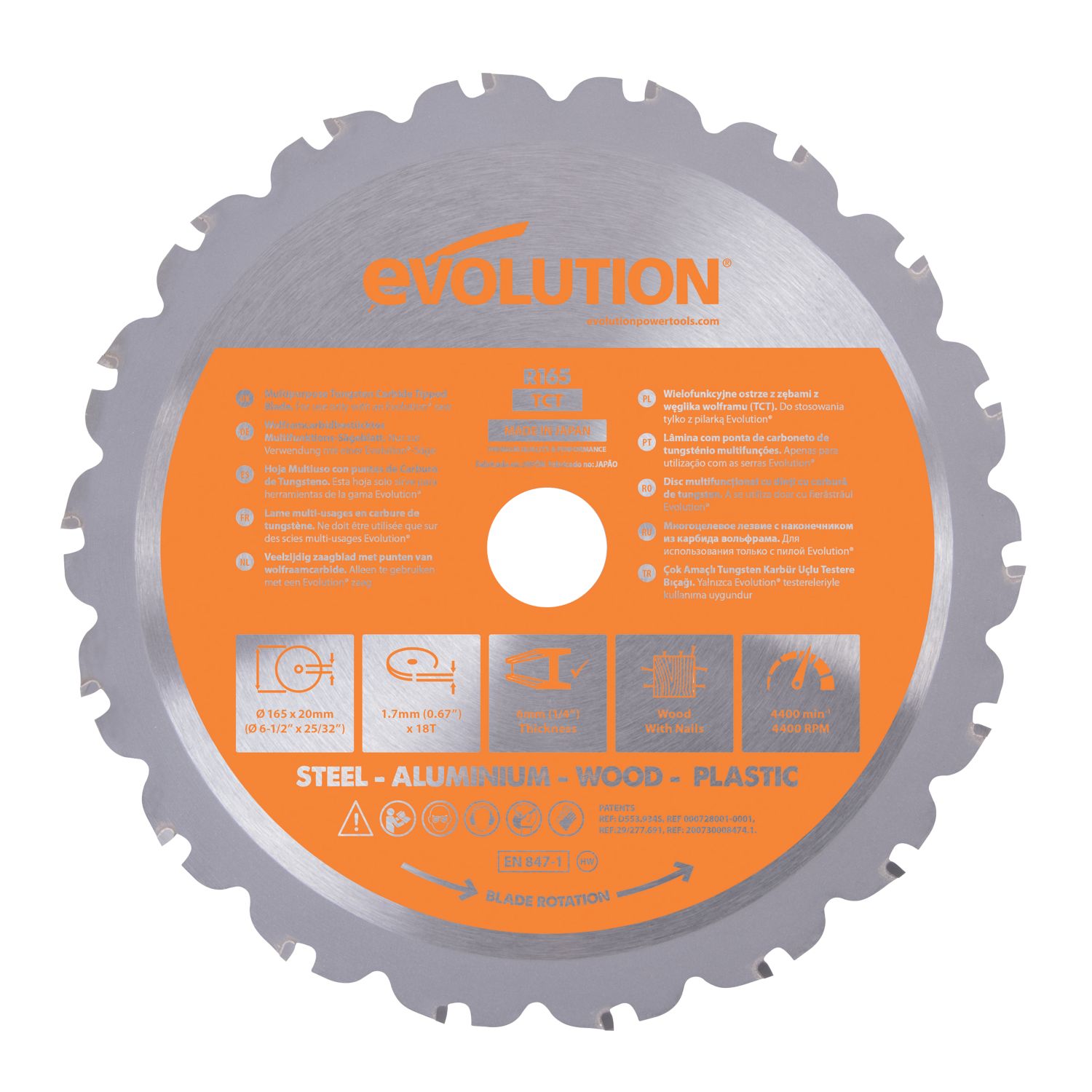 Evolution Multi-Material TCT Blade 165mm x 20mm 18T (507HG)