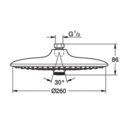 Grohe Vitalio Joy Universal
 Adjustable Shower Head Chrome 260mm