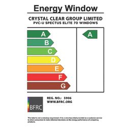 Crystal  Fully Glazed 1-Clear Light Left-Handed White uPVC Back Door 2090mm x 920mm