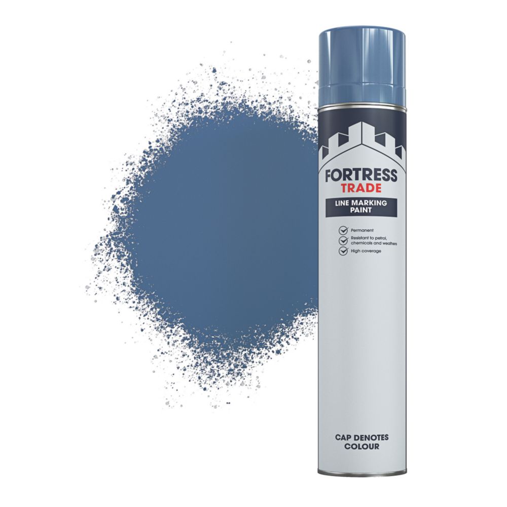 Fortress Trade 750ml Blue Matt Line Marking Spray Paint Screwfix