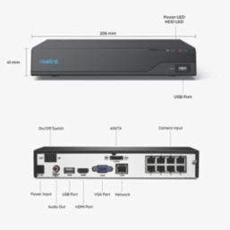 Reolink NVS8 2TB 8-Channel 4K PoE NVR