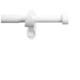 Rothley Matt White Extendable Curtain Pole with Stud Finials 28mm x 165-300cm