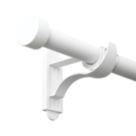 Rothley Matt White Extendable Curtain Pole with Stud Finials 28mm x 165-300cm