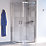 Aqualux Edge 6 Semi-Frameless Quadrant Shower Enclosure LH/RH Polished Silver 800mm x 800mm x 1900mm