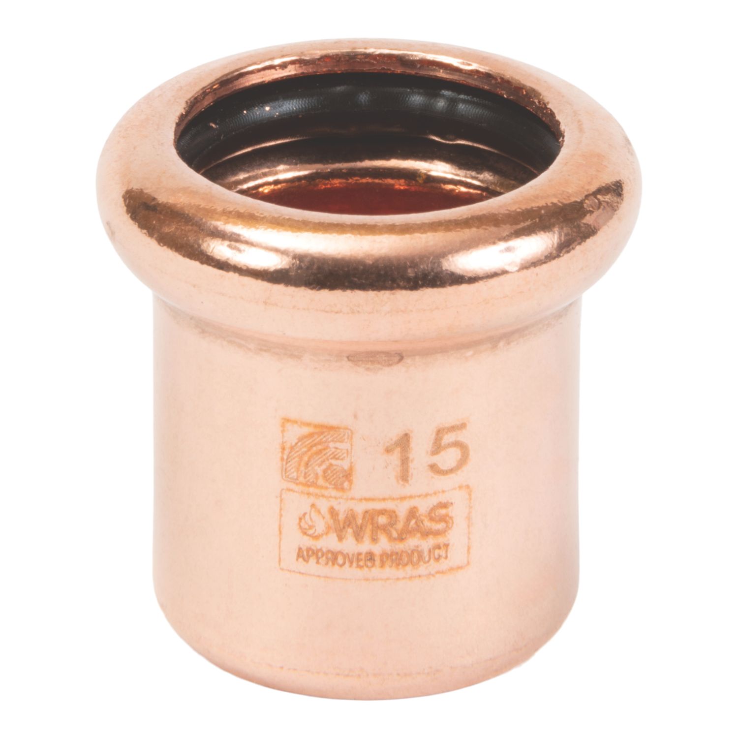 Flomasta Copper Press-Fit M-Profile Stop Ends 15mm 2 Pack (508AK)