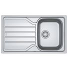 Franke Flash 1 Bowl Stainless Steel Inset Sink with Reversible Drainer  860mm x 500mm