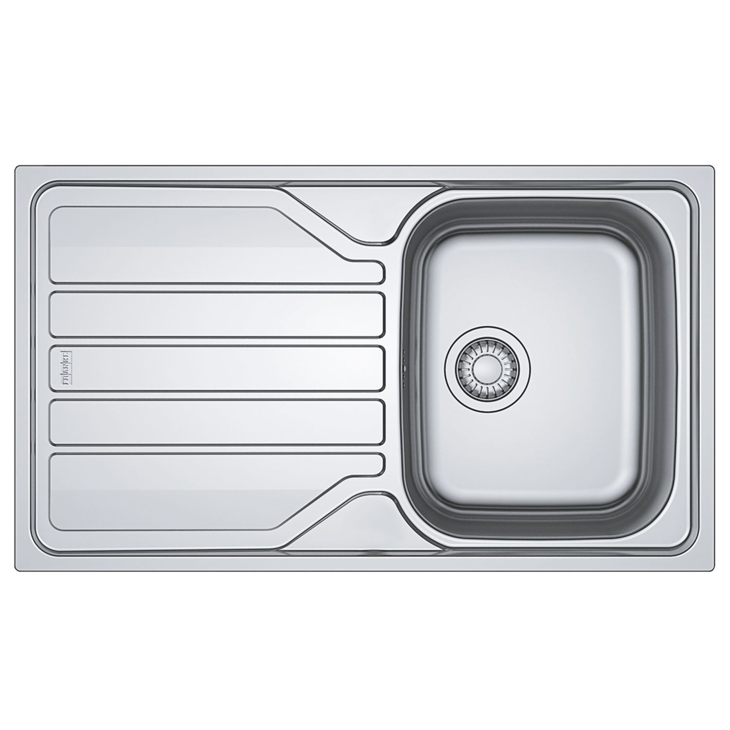Franke Flash 1 Bowl Stainless Steel Inset Sink with Reversible Drainer 860mm x 500mm (508CF)