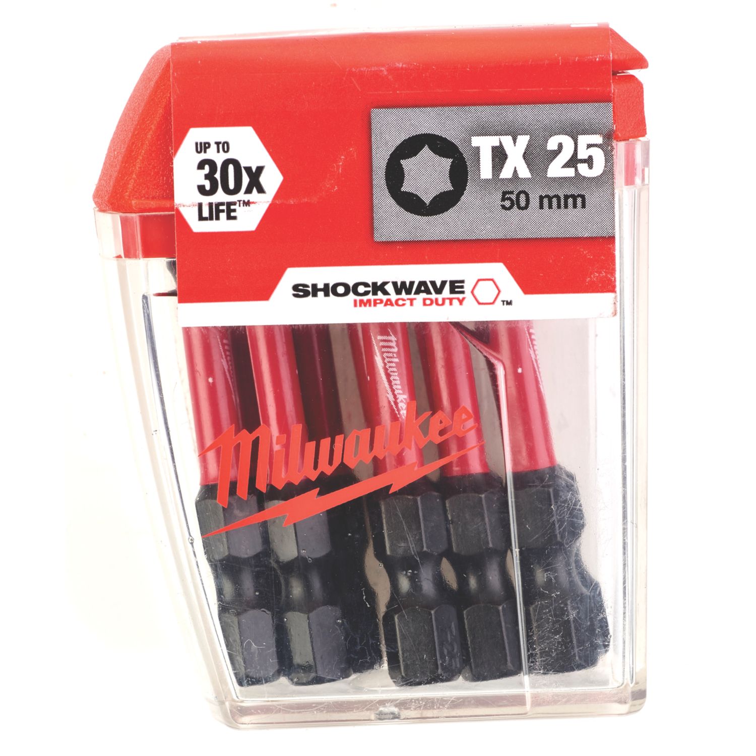 Milwaukee SHOCKWAVE 1/4" 50mm Hex Shank TX25 Screwdriver Bits 10 Pack (508GE)