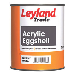 Leyland Trade  Eggshell Brilliant White Emulsion Acrylic Paint 750ml