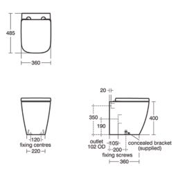 Ideal Standard i.life S Soft-Close Back-to-Wall Toilet & Concealed Cistern Dual-Flush 6/4Ltr