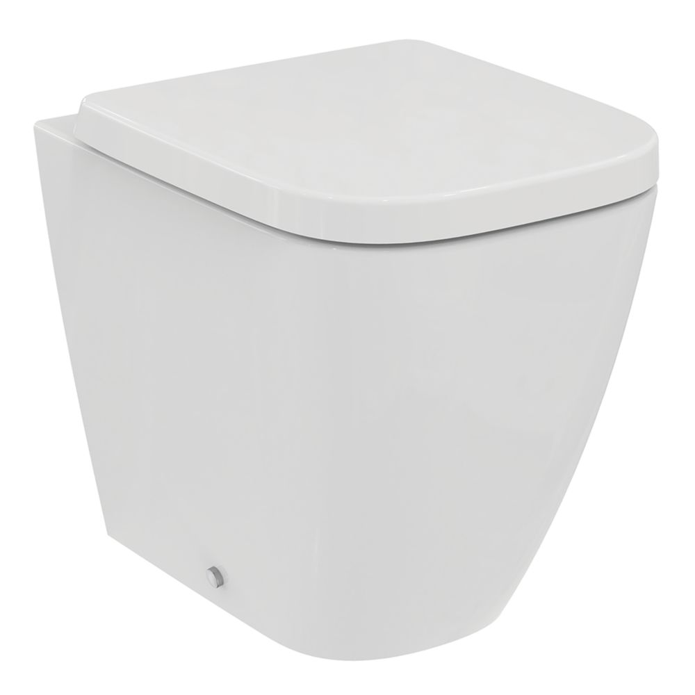 Rimless Wall Hung Toilet Pan with VITRA 1.12m Concealed Cistern Frame - Loop T - Chrome Dual Flush Plate - 6