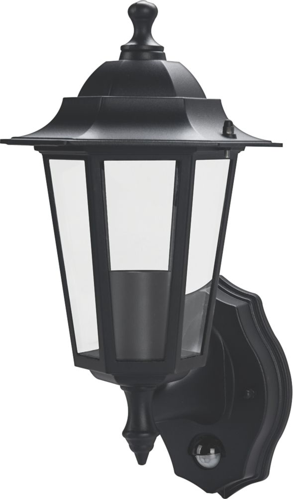 ASD GL/BS100P Globe Lantern with PIR Movement Sensor (Black/Smoke Effect)